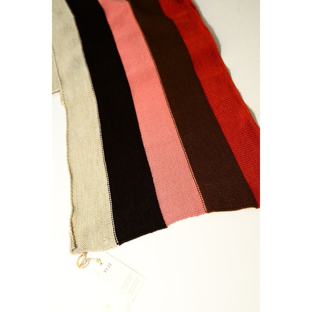 Inverni Italy 14" x 88" knit‎ stripe scarf wool blend